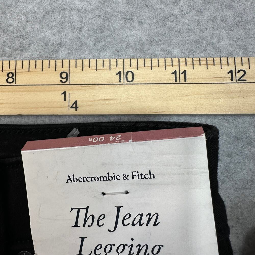 Abercrombie & Fitch The Jean Leggings Womens 24 Black High Rise Stretch Zip Fly - Picture 9 of 13